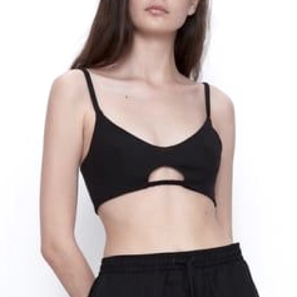 Zara Tops - zara cropped cut out top